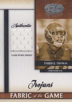 2008 Leaf Certified Materials - Fabric of the Game College #FOGC-17 Terrell Thomas Front
