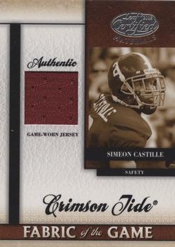 2008 Leaf Certified Materials - Fabric of the Game College #FOGC-35 Simeon Castille Front