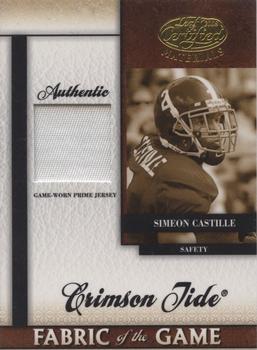 2008 Leaf Certified Materials - Fabric of the Game College Prime #FOGC-35 Simeon Castille Front