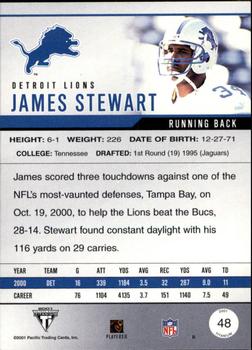2001 Pacific Private Stock Titanium #48 James Stewart Back