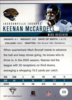 2001 Pacific Private Stock Titanium #59 Keenan McCardell Back