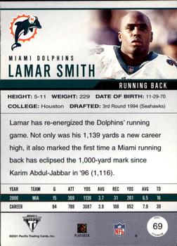 2001 Pacific Private Stock Titanium #69 Lamar Smith Back