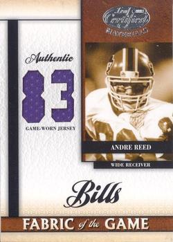2008 Leaf Certified Materials - Fabric of the Game Jersey Number #FOG-2 Andre Reed Front
