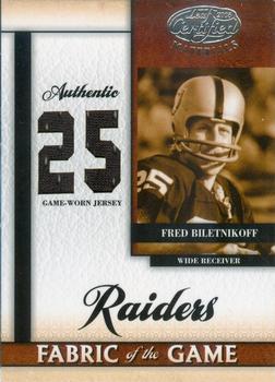 2008 Leaf Certified Materials - Fabric of the Game Jersey Number #FOG-28 Fred Biletnikoff Front