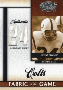 2008 Leaf Certified Materials - Fabric of the Game Jersey Number #FOG-49 Lenny Moore Front