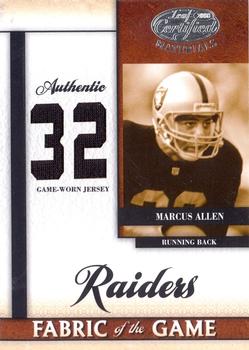2008 Leaf Certified Materials - Fabric of the Game Jersey Number #FOG-50 Marcus Allen Front