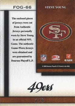 2008 Leaf Certified Materials - Fabric of the Game Jersey Number #FOG-66 Steve Young Back