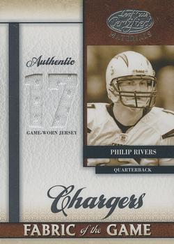 2008 Leaf Certified Materials - Fabric of the Game Jersey Number #FOG-103 Philip Rivers Front