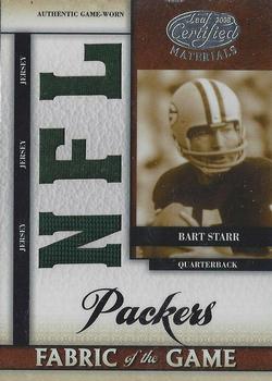 2008 Leaf Certified Materials - Fabric of the Game NFL Die Cut #FOG-4 Bart Starr Front