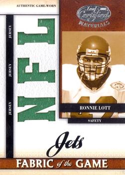 2008 Leaf Certified Materials - Fabric of the Game NFL Die Cut #FOG-61 Ronnie Lott Front