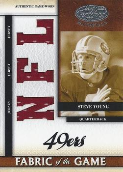 2008 Leaf Certified Materials - Fabric of the Game NFL Die Cut #FOG-66 Steve Young Front