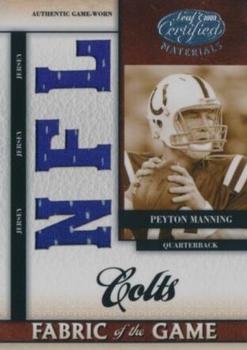 2008 Leaf Certified Materials - Fabric of the Game NFL Die Cut #FOG-91 Peyton Manning Front