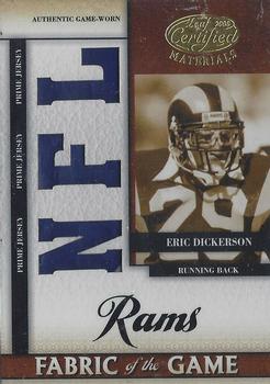 2008 Leaf Certified Materials - Fabric of the Game NFL Die Cut Prime #FOG-24 Eric Dickerson Front