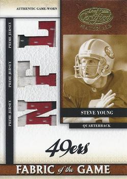 2008 Leaf Certified Materials - Fabric of the Game NFL Die Cut Prime #FOG-66 Steve Young Front