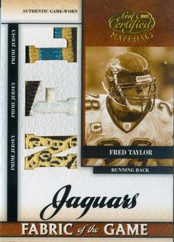 2008 Leaf Certified Materials - Fabric of the Game NFL Die Cut Prime #FOG-82 Fred Taylor Front