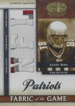 2008 Leaf Certified Materials - Fabric of the Game NFL Die Cut Prime #FOG-105 Randy Moss Front