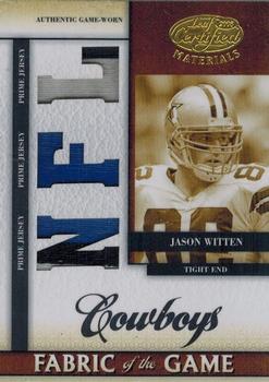 2008 Leaf Certified Materials - Fabric of the Game NFL Die Cut Prime #FOG-116 Jason Witten Front