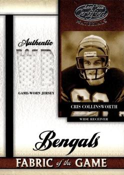 2008 Leaf Certified Materials - Fabric of the Game Position #FOG-15 Cris Collinsworth Front