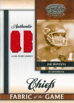2008 Leaf Certified Materials - Fabric of the Game Position #FOG-42 Joe Montana Front