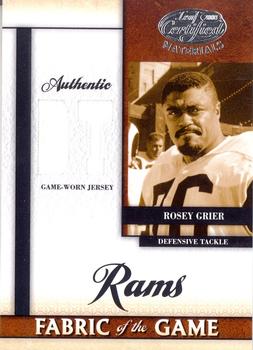 2008 Leaf Certified Materials - Fabric of the Game Position #FOG-62 Rosey Grier Front