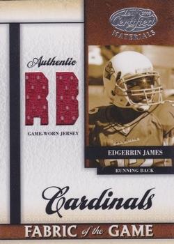2008 Leaf Certified Materials - Fabric of the Game Position #FOG-80 Edgerrin James Front