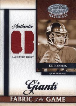 2008 Leaf Certified Materials - Fabric of the Game Position #FOG-99 Eli Manning Front