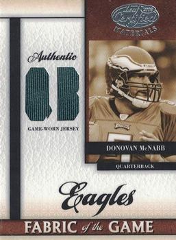 2008 Leaf Certified Materials - Fabric of the Game Position #FOG-100 Donovan McNabb Front