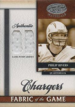 2008 Leaf Certified Materials - Fabric of the Game Position #FOG-103 Philip Rivers Front