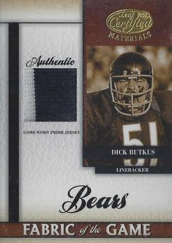 2008 Leaf Certified Materials - Fabric of the Game Prime #FOG-21 Dick Butkus Front