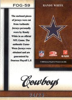 2008 Leaf Certified Materials - Fabric of the Game Prime #FOG-59 Randy White Back