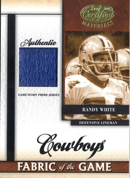 2008 Leaf Certified Materials - Fabric of the Game Prime #FOG-59 Randy White Front