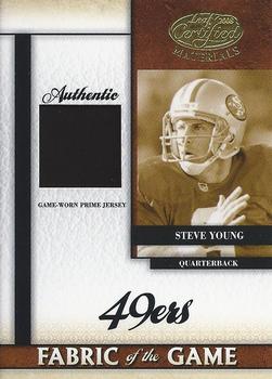 2008 Leaf Certified Materials - Fabric of the Game Prime #FOG-66 Steve Young Front