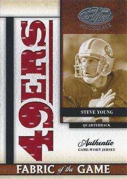 2008 Leaf Certified Materials - Fabric of the Game Team Die Cut #FOG-66 Steve Young Front