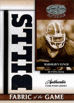 2008 Leaf Certified Materials - Fabric of the Game Team Die Cut #FOG-83 Marshawn Lynch Front