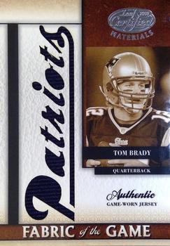 2008 Leaf Certified Materials - Fabric of the Game Team Die Cut #FOG-90 Tom Brady Front