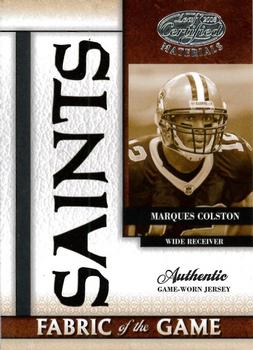 2008 Leaf Certified Materials - Fabric of the Game Team Die Cut #FOG-111 Marques Colston Front