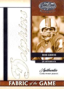 2008 Leaf Certified Materials - Fabric of the Game Team Die Cut #FOG-7 Bob Griese Front
