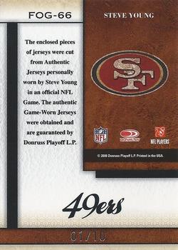 2008 Leaf Certified Materials - Fabric of the Game Team Die Cut Prime #FOG-66 Steve Young Back