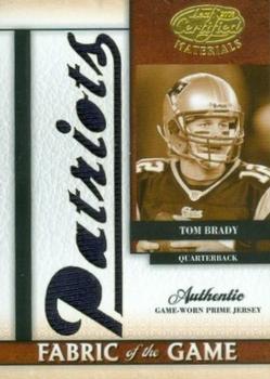 2008 Leaf Certified Materials - Fabric of the Game Team Die Cut Prime #FOG-90 Tom Brady Front