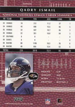 2001 Playoff Absolute Memorabilia #7 Qadry Ismail Back