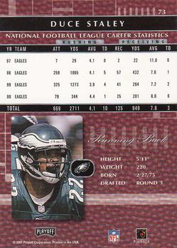 2001 Playoff Absolute Memorabilia #73 Duce Staley Back