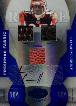 2008 Leaf Certified Materials - Mirror Blue Signatures #201 Andre Caldwell Front