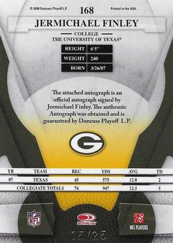 2008 Leaf Certified Materials - Mirror Gold Signatures #168 Jermichael Finley Back