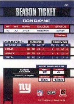 2001 Playoff Contenders #61 Ron Dayne Back