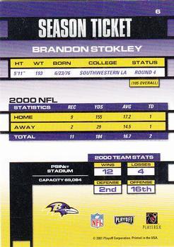 2001 Playoff Contenders #6 Brandon Stokley Back