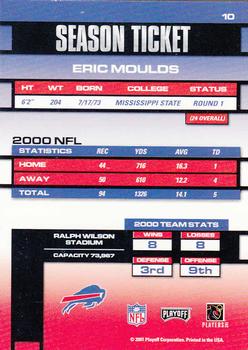 2001 Playoff Contenders #10 Eric Moulds Back