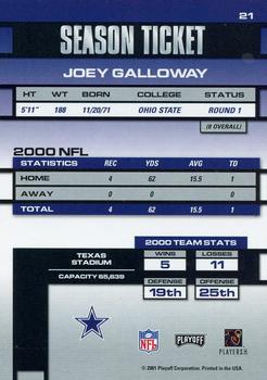 2001 Playoff Contenders #21 Joey Galloway Back