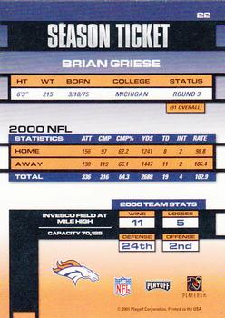 2001 Playoff Contenders #22 Brian Griese Back