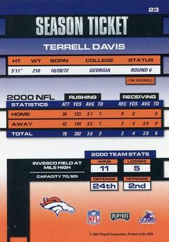 2001 Playoff Contenders #23 Terrell Davis Back