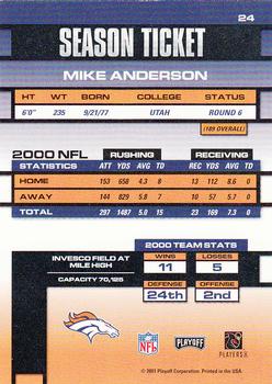 2001 Playoff Contenders #24 Mike Anderson Back